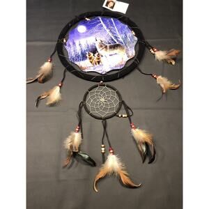 Marianne Caroselli Native American Wolf Dream Catcher Howling Wolfs